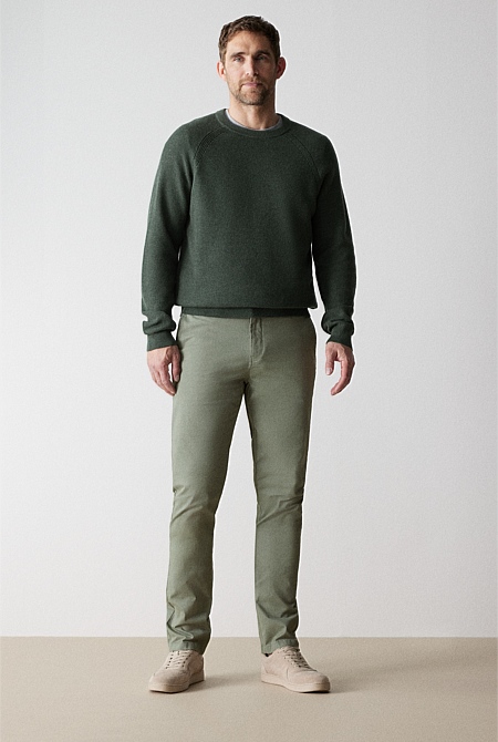 Khaki Green Slim Chino Pant - MEN Pants | Trenery