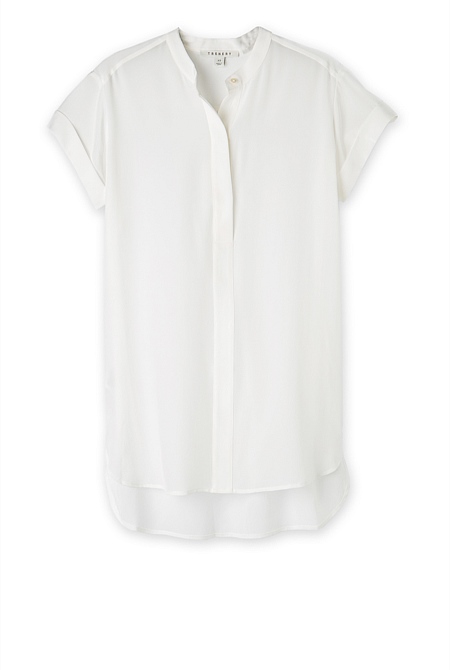 Marshmallow Silk Tunic Top - WOMEN Shirts | Trenery