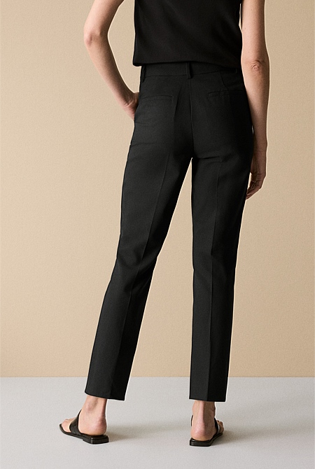 Black Tailored Tapered Leg Pant - WOMEN Pants | Trenery