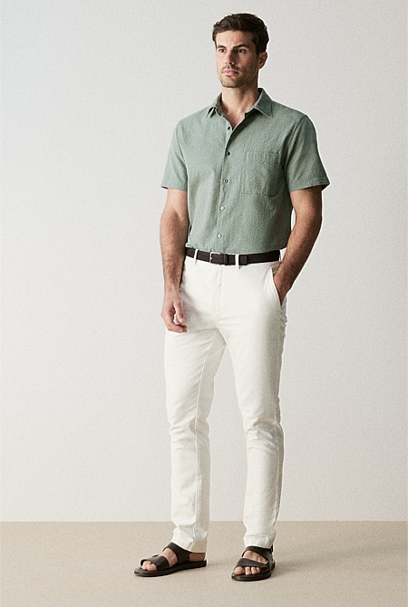 White Lightweight Twill Chino - MEN Pants | Trenery