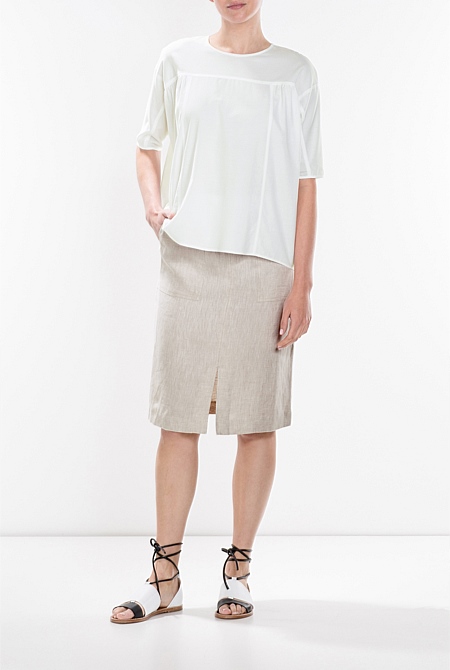 Flax Linen Trouser Skirt - WOMEN Skirts | Trenery