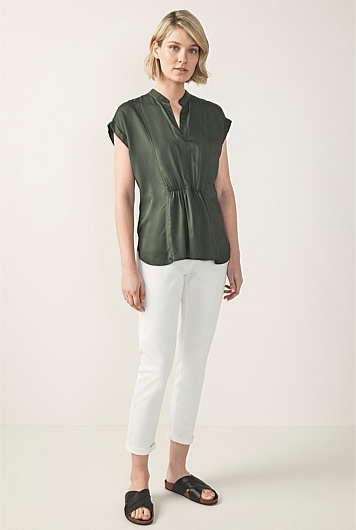 Ivy Modal Gathered Front Top - WOMEN Shirts | Trenery