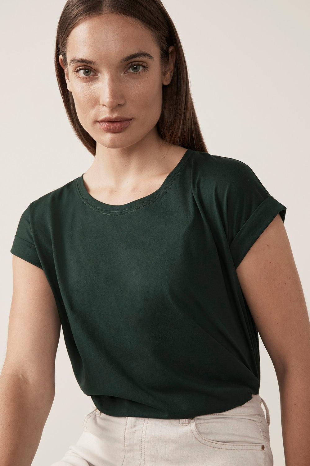 Pima Cotton Cuffed T-Shirt