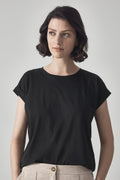 Pima Cotton Cuffed T-Shirt
