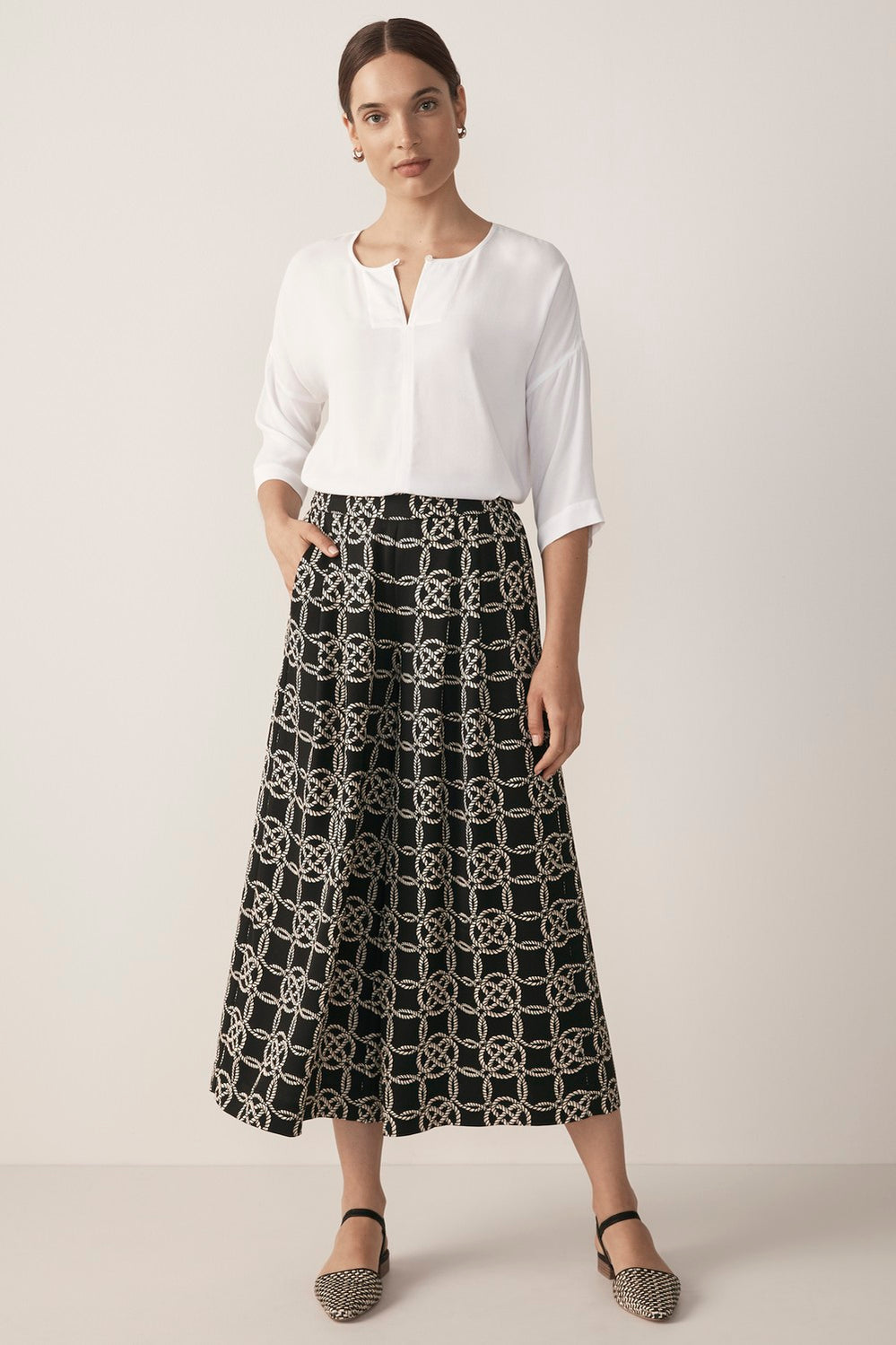 Rope Print Wide Leg Pant