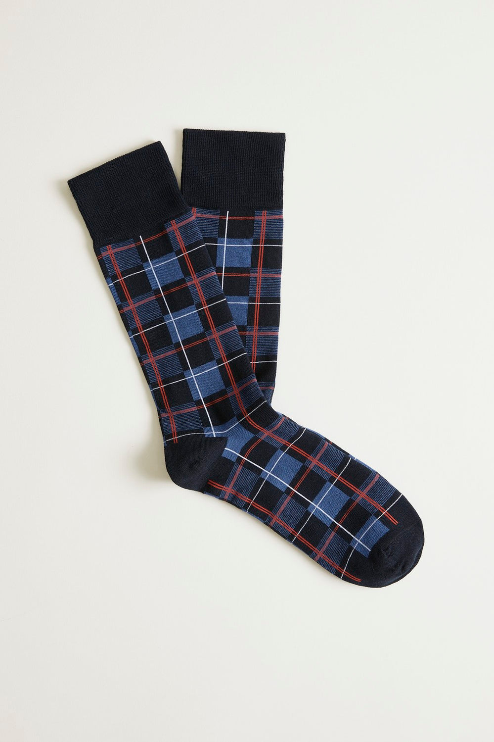 Navy Check Sock