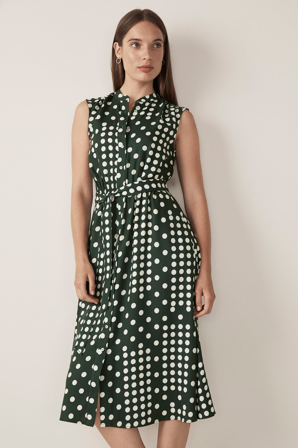 Block Spot Sleeveless Dress
