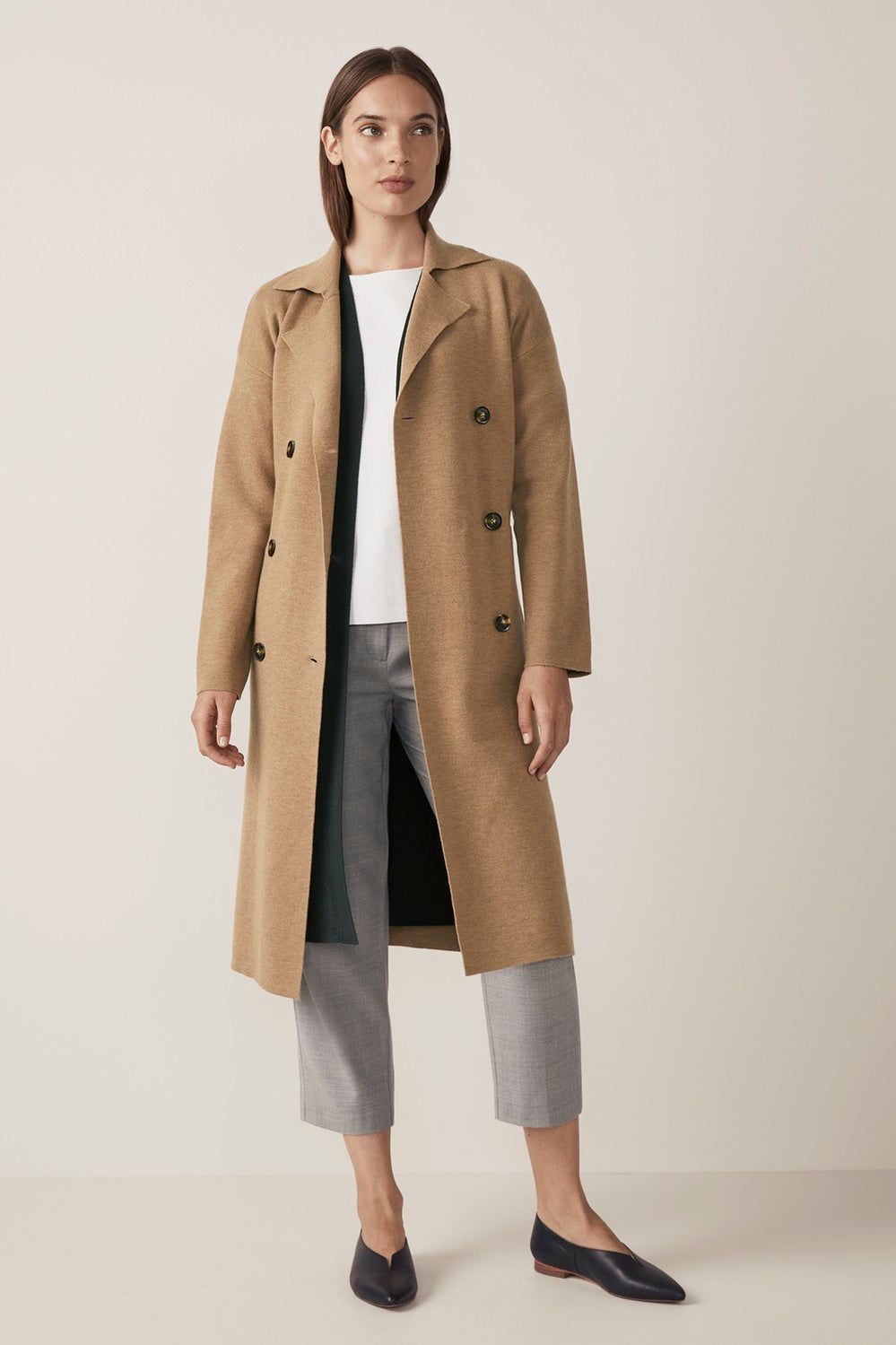 Merino Blend Knit Trench