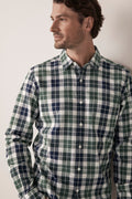 Brushed Herringbone Plaid Shirt