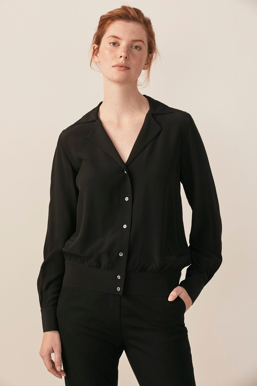 Collar Blouson Top