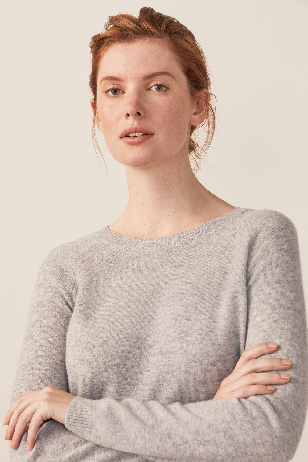 Merino Cashmere Cable Detail Knit