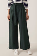 Textured Cotton Wide Leg Pant