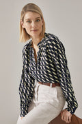 Basket Weave Print Blouse