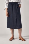 Linen Wrap Front Skirt