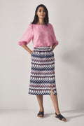 Linen Ikat Print Skirt