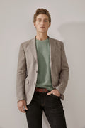Tailored Herringbone Irish Linen Jacket