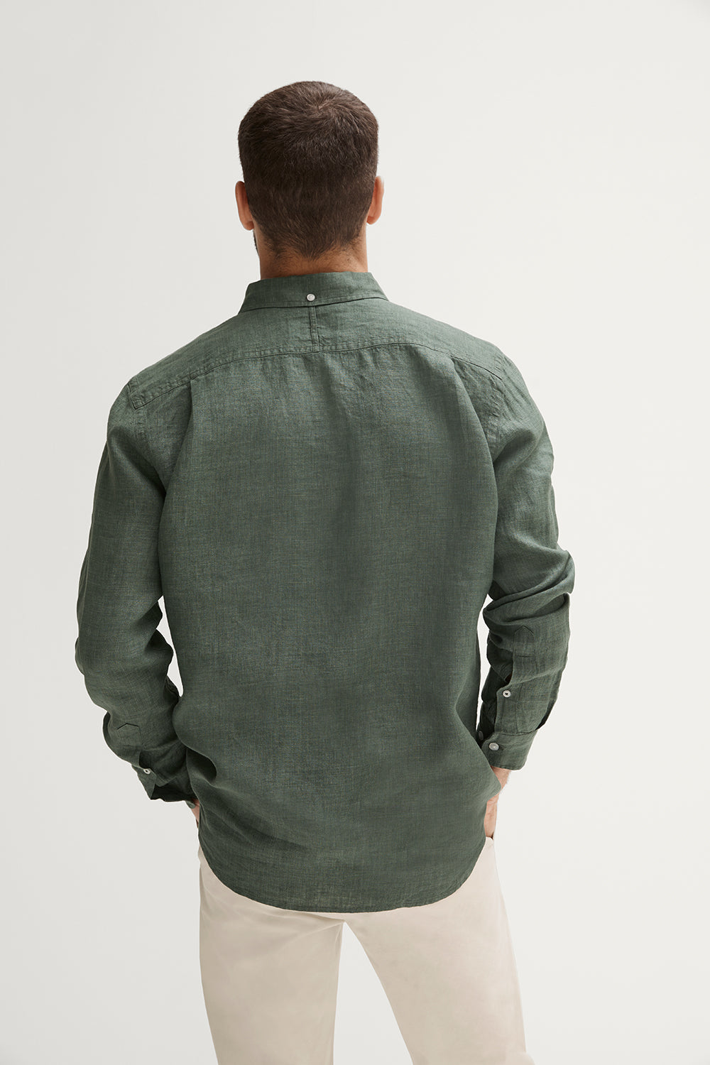 Regular Fit Delave Linen Long Sleeve Shirt