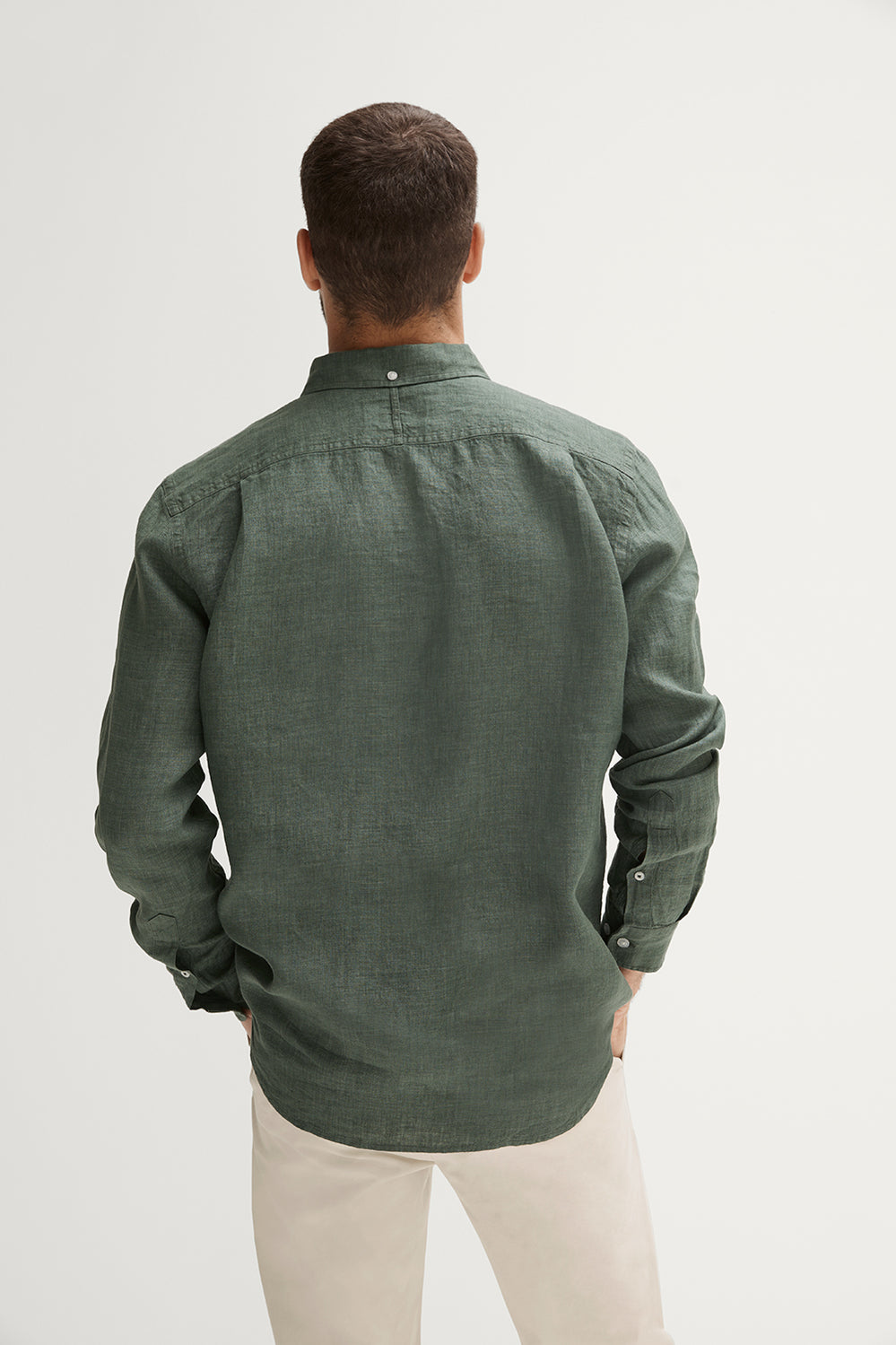 Regular Fit Delave Linen Long Sleeve Shirt