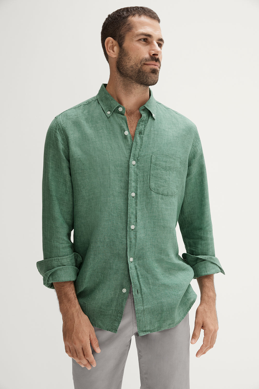 Regular Fit Delave Linen Long Sleeve Shirt