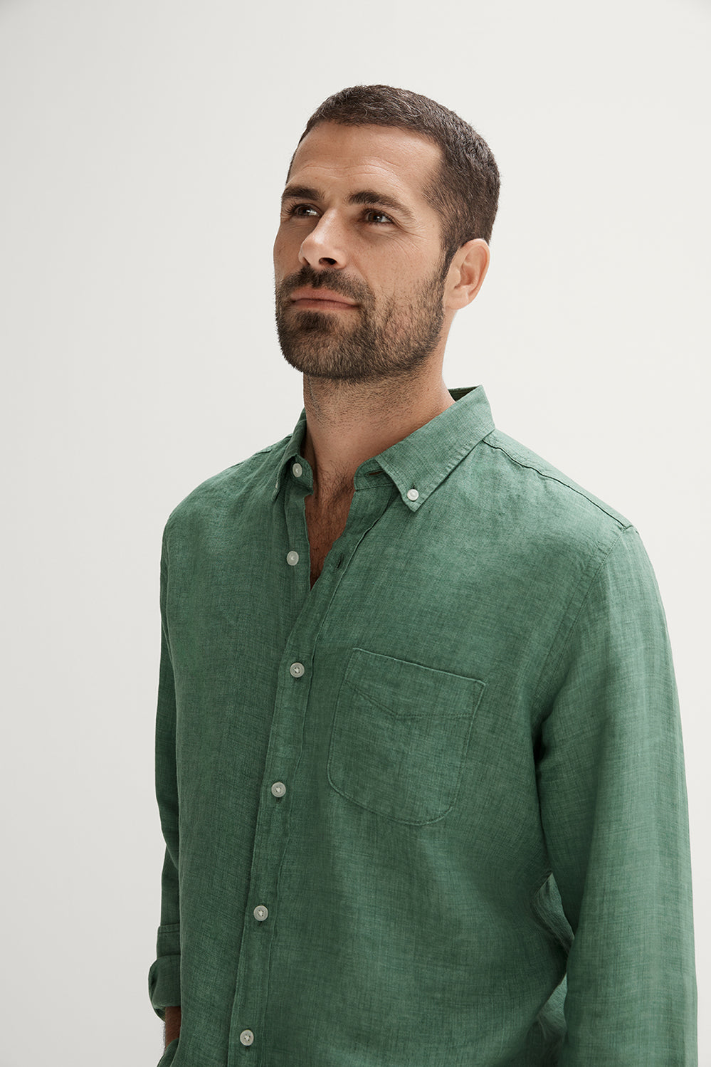 Regular Fit Delave Linen Long Sleeve Shirt