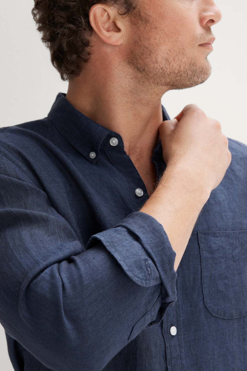 Regular Fit Delave Linen Long Sleeve Shirt