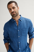 Regular Fit Delave Linen Long Sleeve Shirt