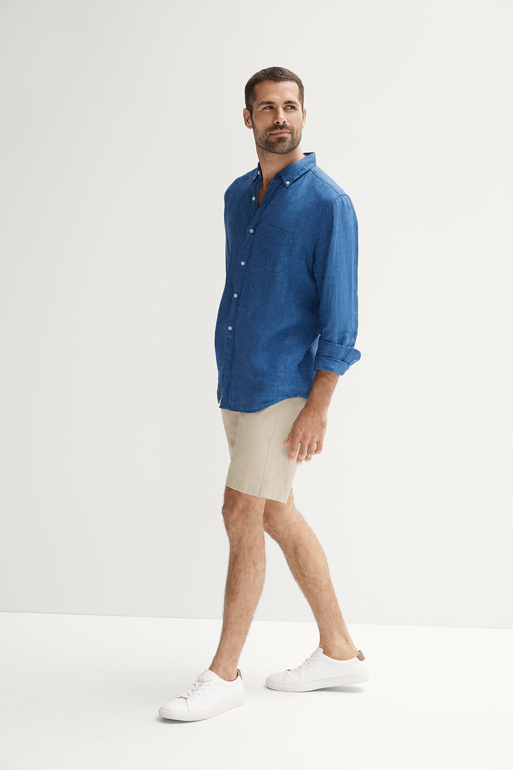 Regular Fit Delave Linen Long Sleeve Shirt