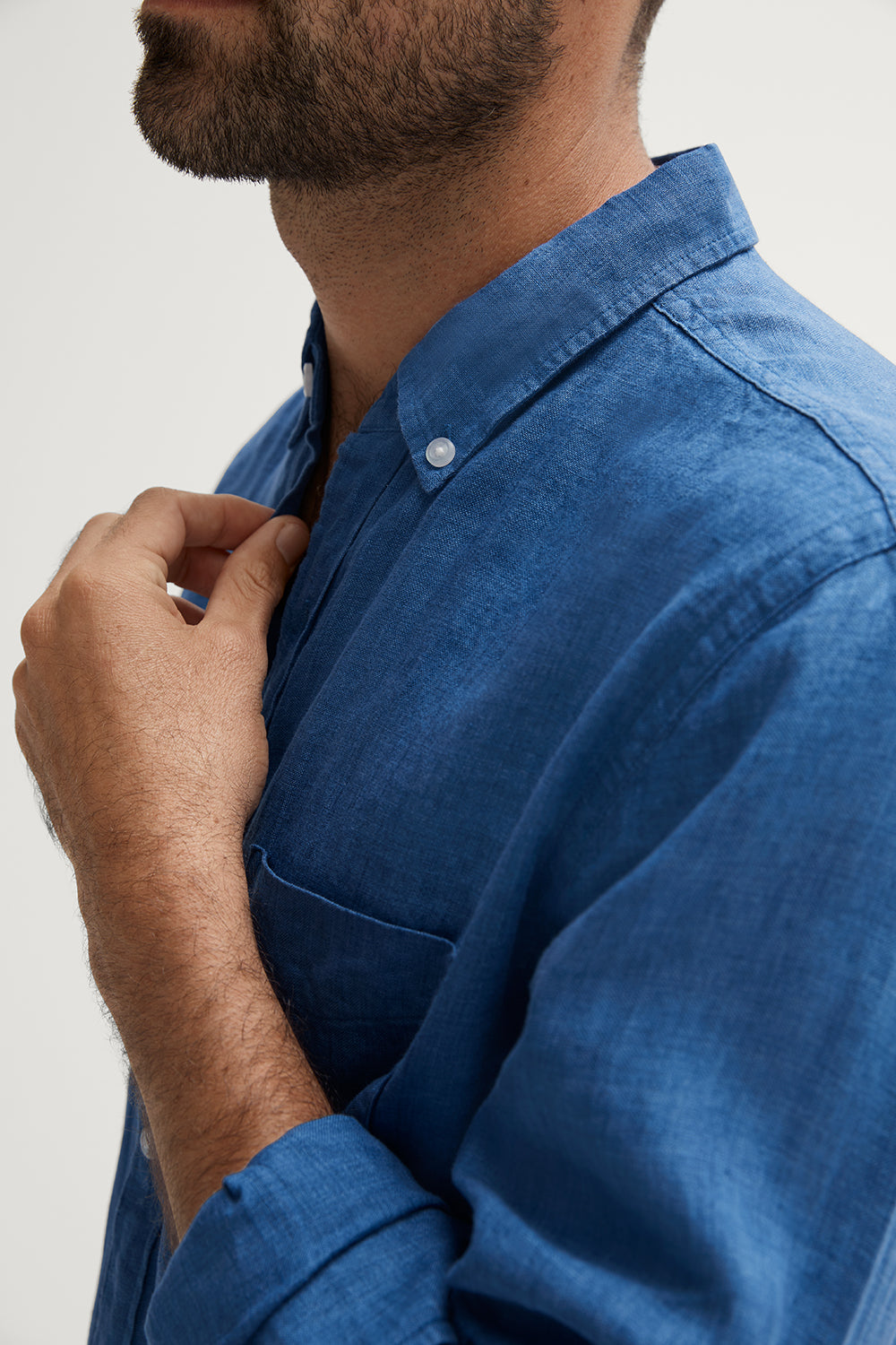 Regular Fit Delave Linen Long Sleeve Shirt