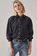 Cotton Sateen Spot Shirt