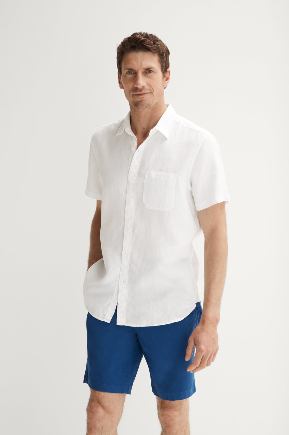 Regular Fit Linen Short Sleeve Shirt