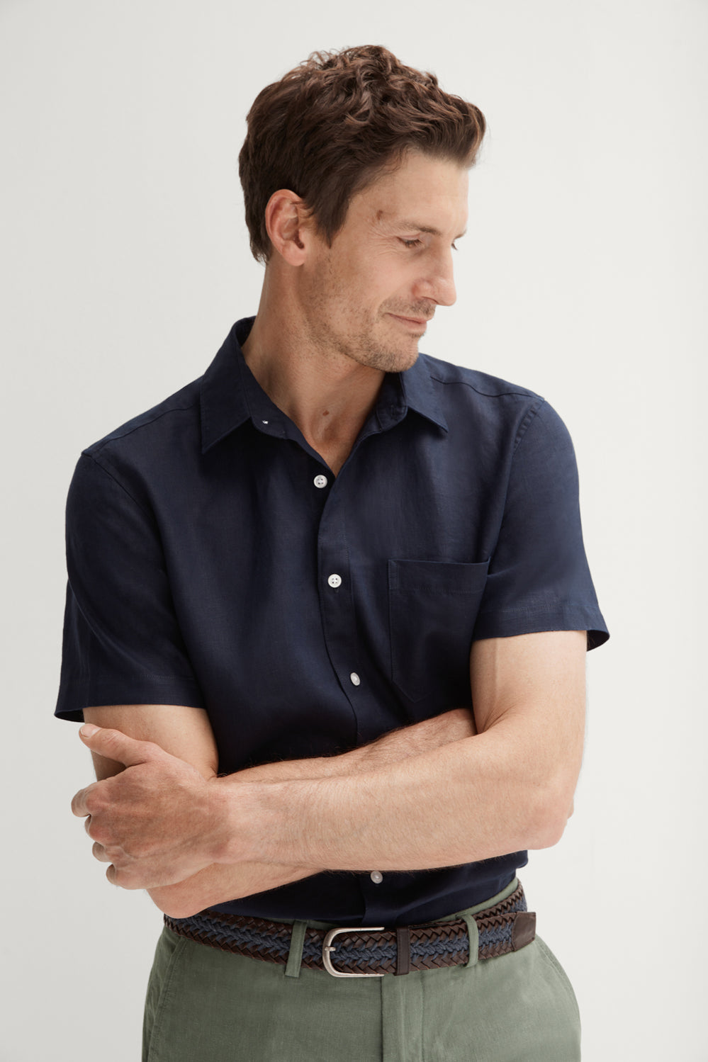 Regular Fit Linen Short Sleeve Shirt
