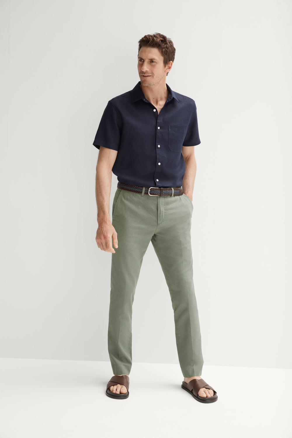 Regular Fit Linen Short Sleeve Shirt
