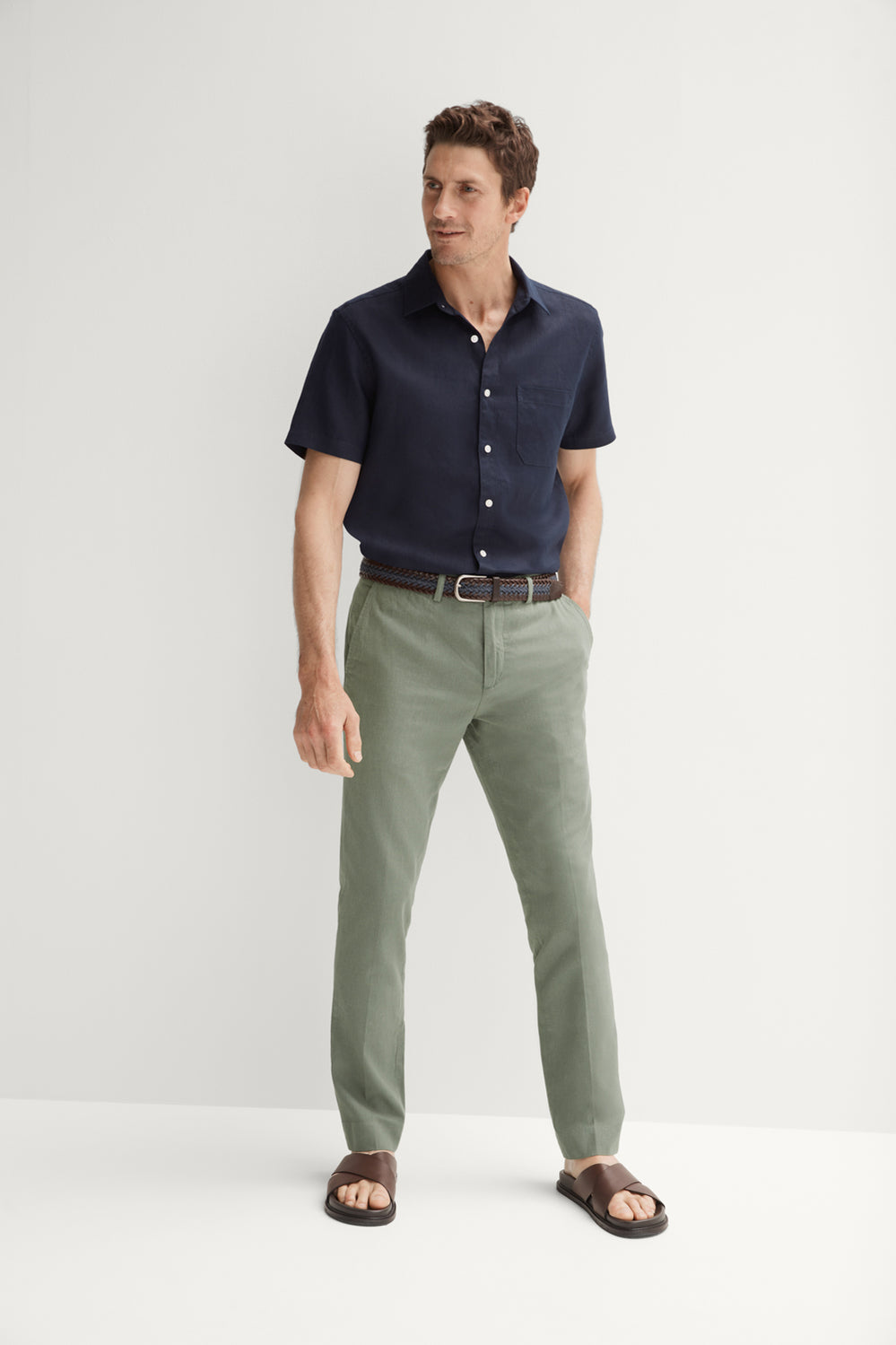 Regular Fit Linen Short Sleeve Shirt