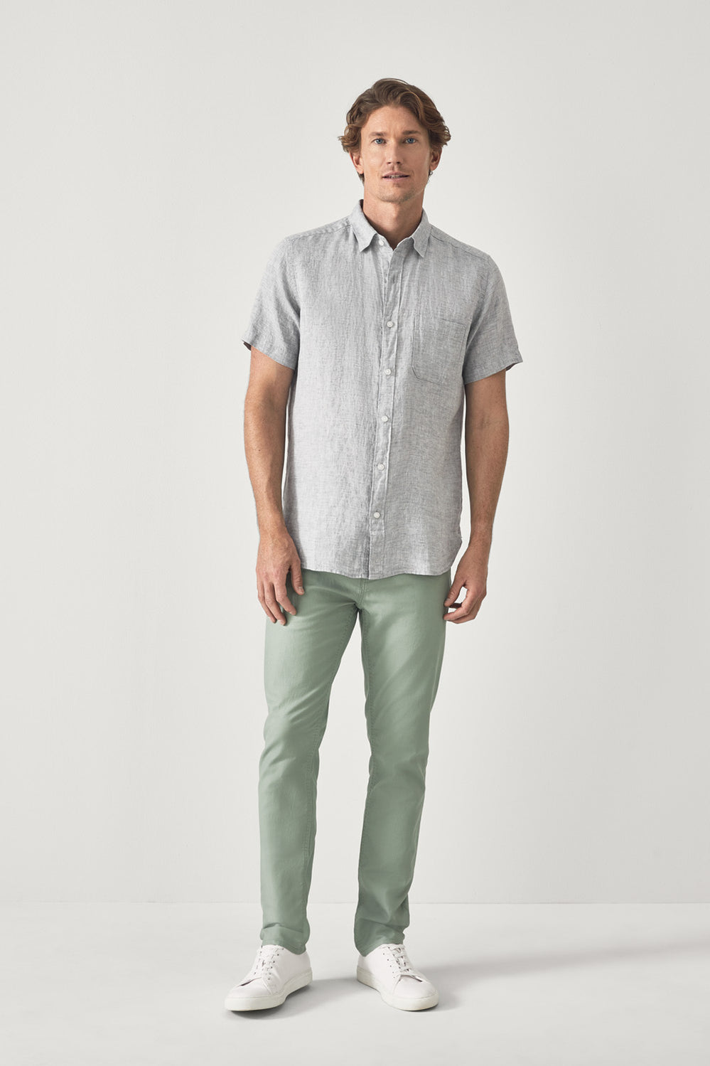 Regular Fit Delave Linen Short Sleeve Shirt
