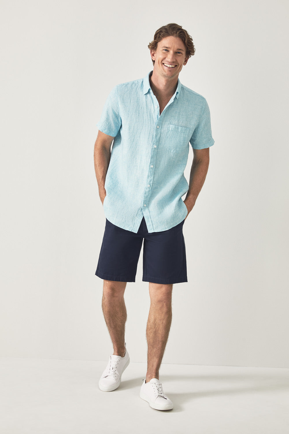 Regular Fit Delave Linen Short Sleeve Shirt
