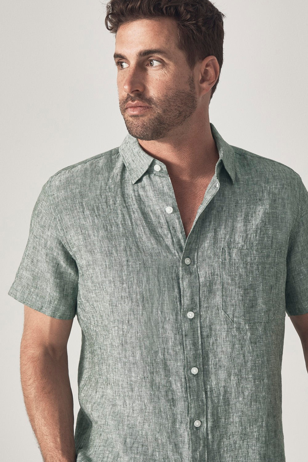 Regular Fit Delave Linen Short Sleeve Shirt