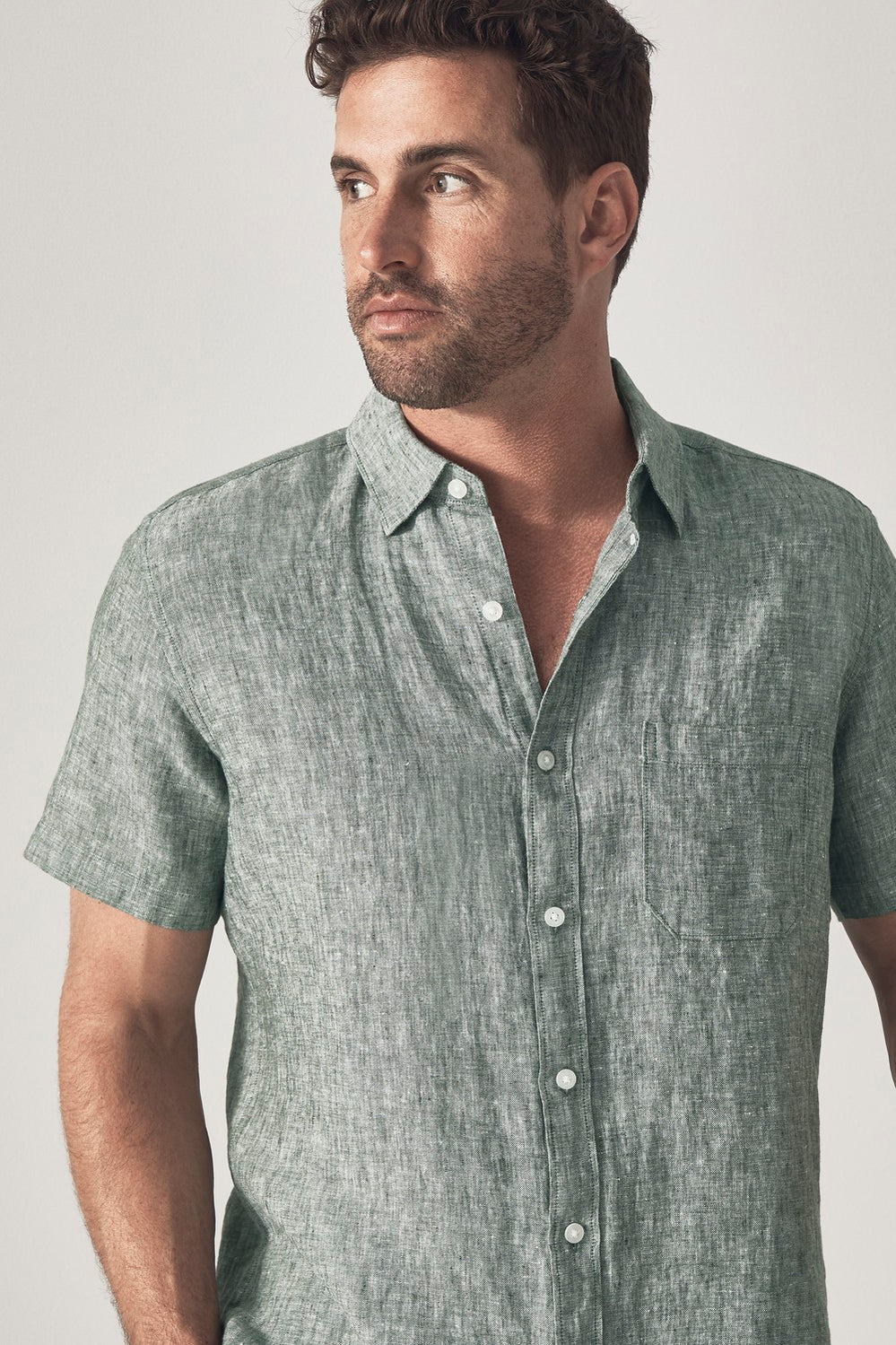 Regular Fit Delave Linen Short Sleeve Shirt