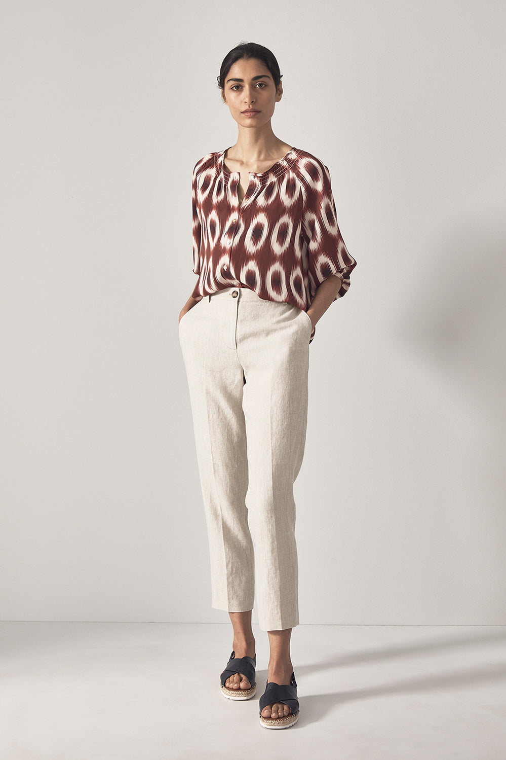 Linen Straight Legging Trouser