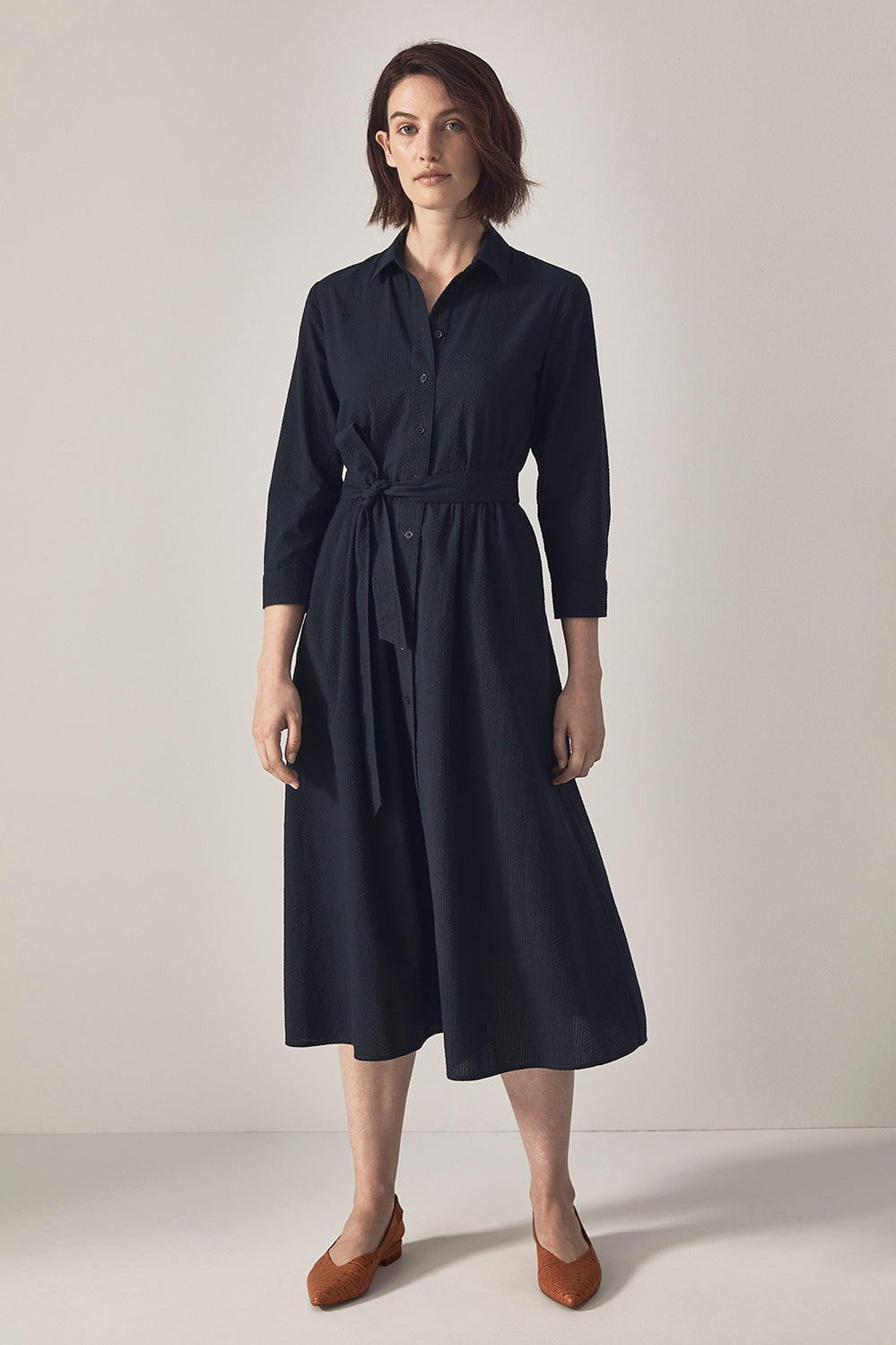 Seersucker Shirt Dress