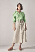Linen Canvas Weave Skirt