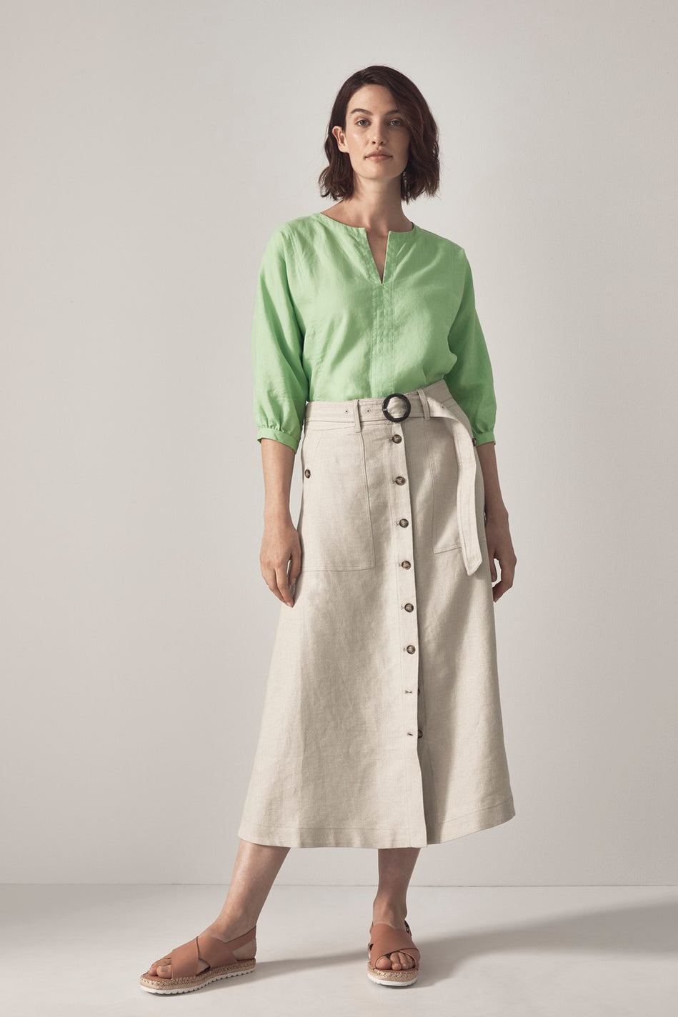 Linen Canvas Weave Skirt