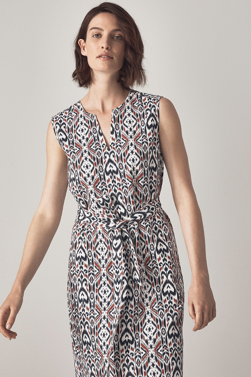 Ikat Print Shift Dress