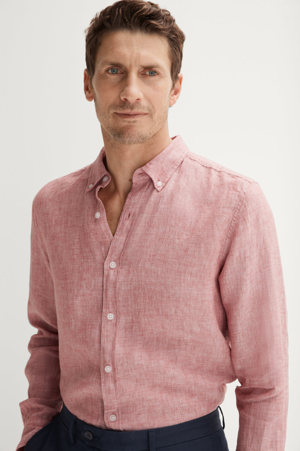 Tailored Fit Delave Linen Long Sleeve Shirt