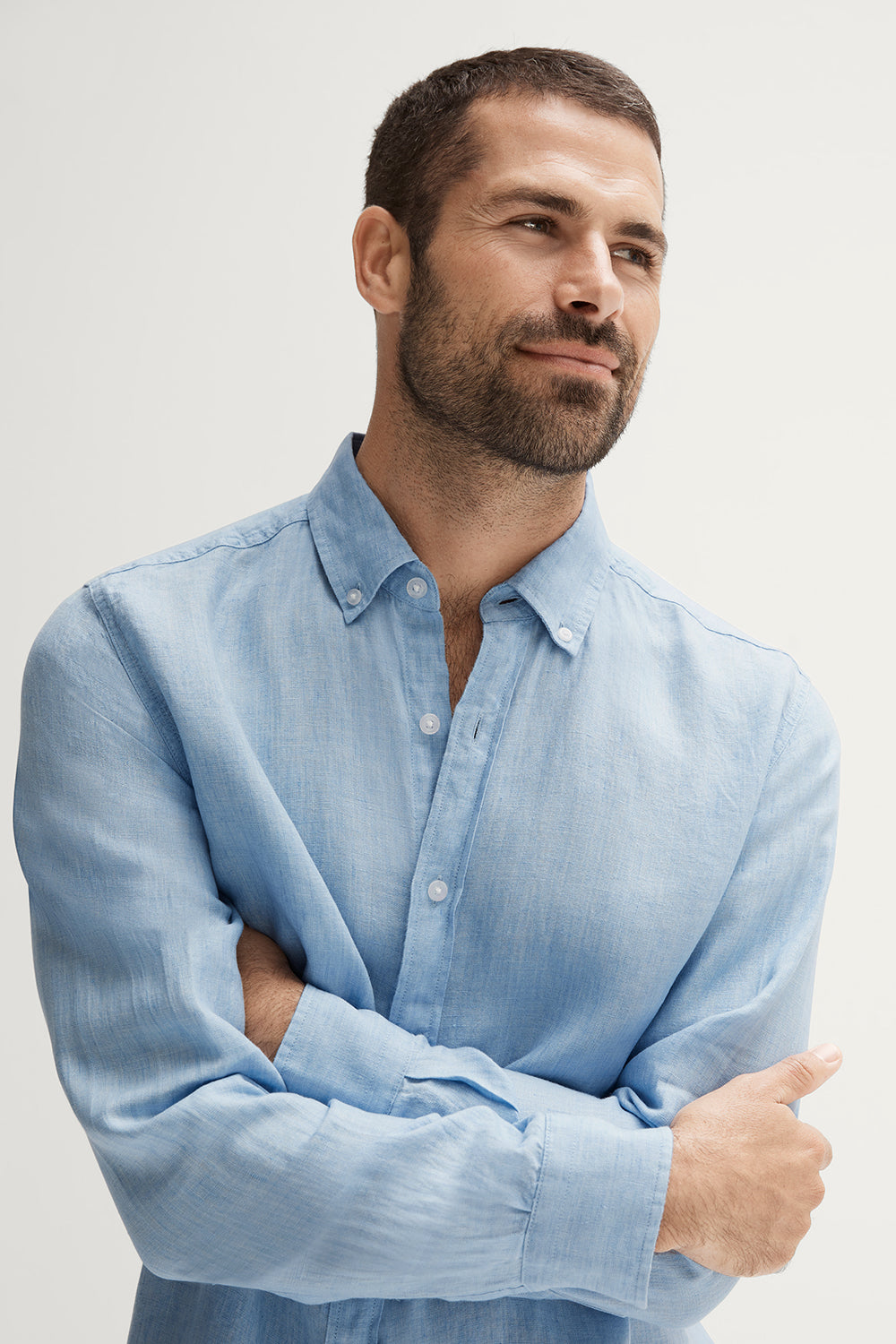 Tailored Fit Delave Linen Long Sleeve Shirt