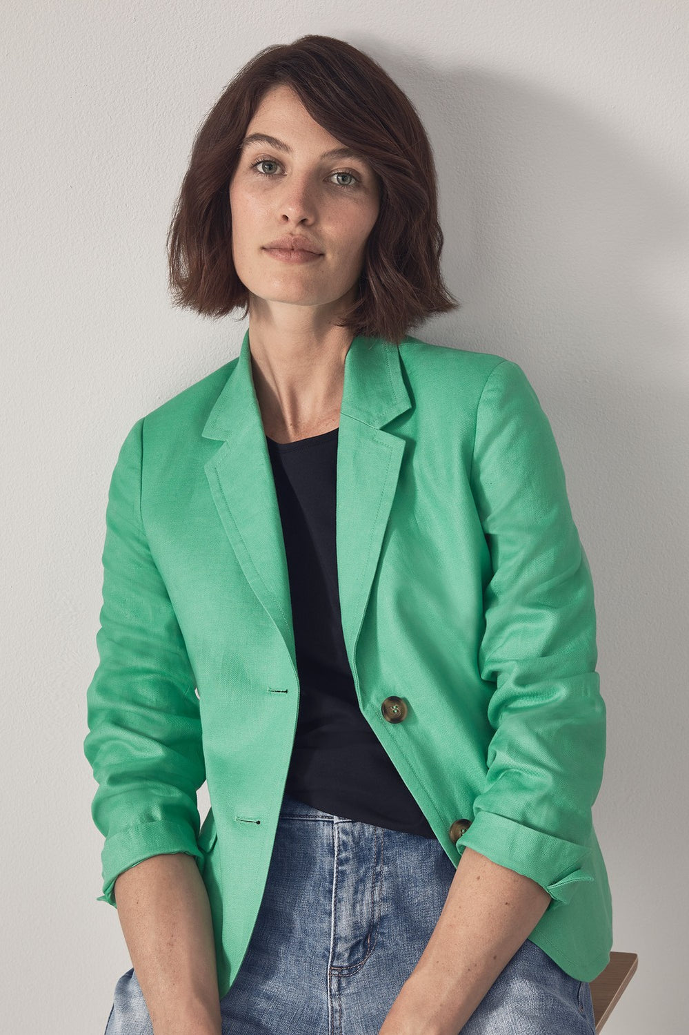 Linen Crop Blazer