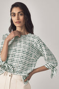 Painterly Grid Blouse