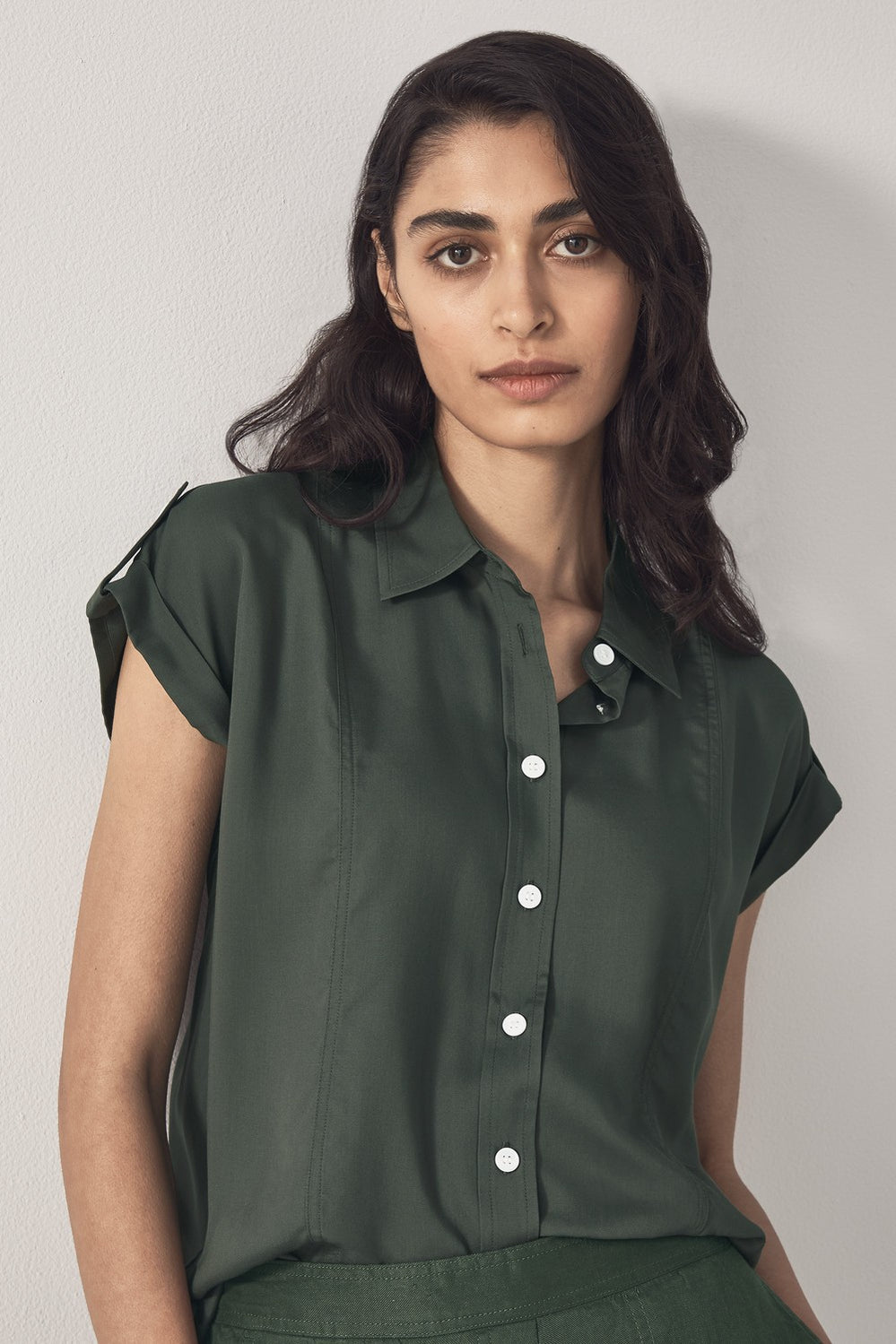 Modal Short Sleeve Cuff Shirt