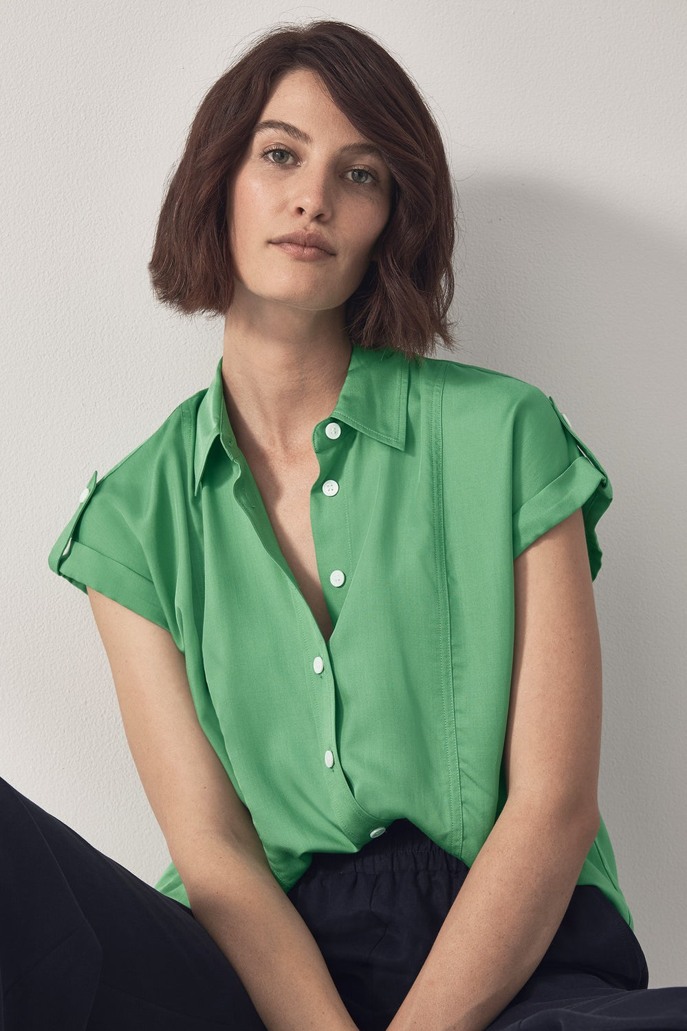Modal Short Sleeve Cuff Shirt
