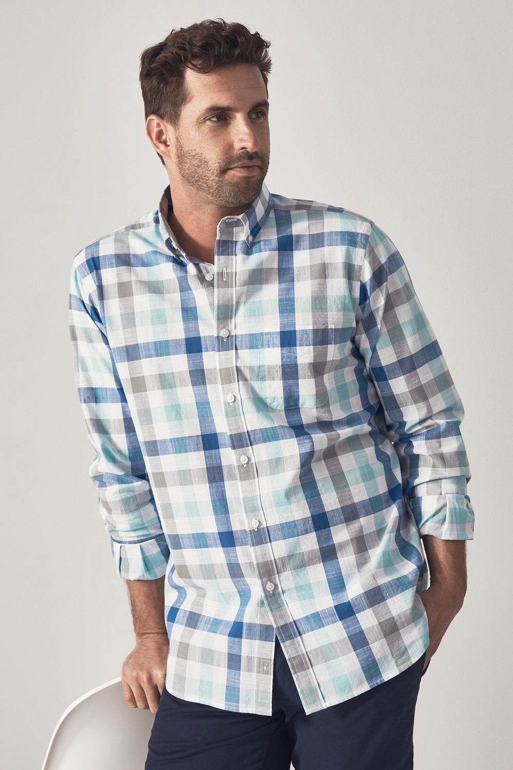Cotton Slub Check Shirt