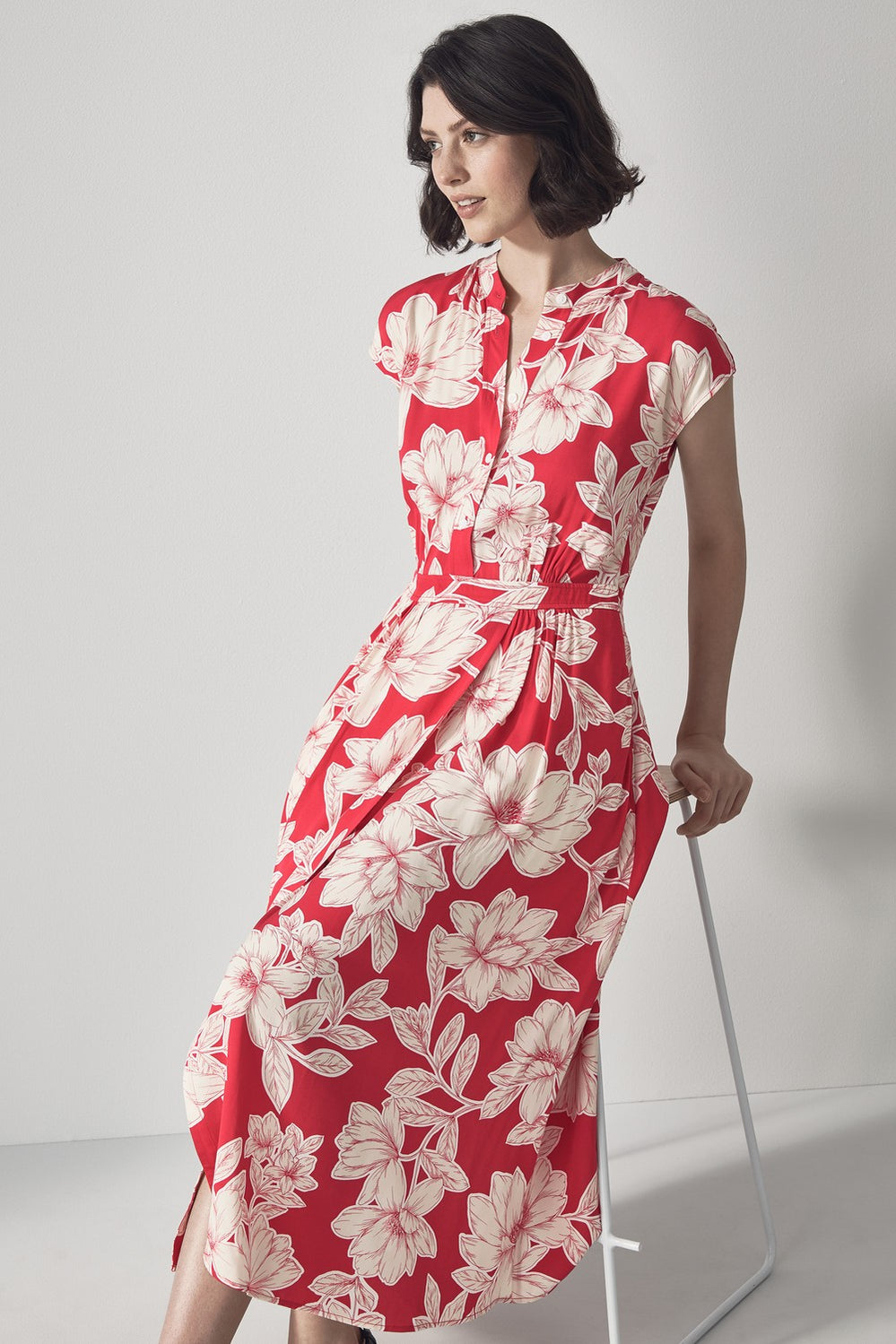 Clipped Floral Dress